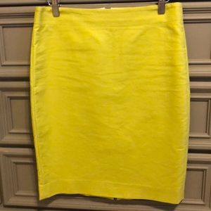 Bright green/yellow JCrew Pencil Skirt